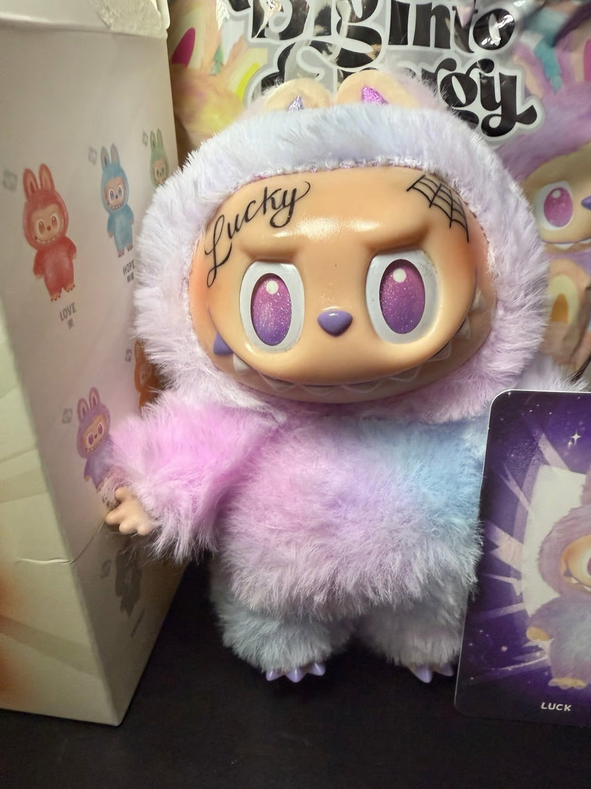 Custom Labubu Figure with Tattoo Details, Collectible Designer Kawaii Fantasy Toy (Authentic PopMart)