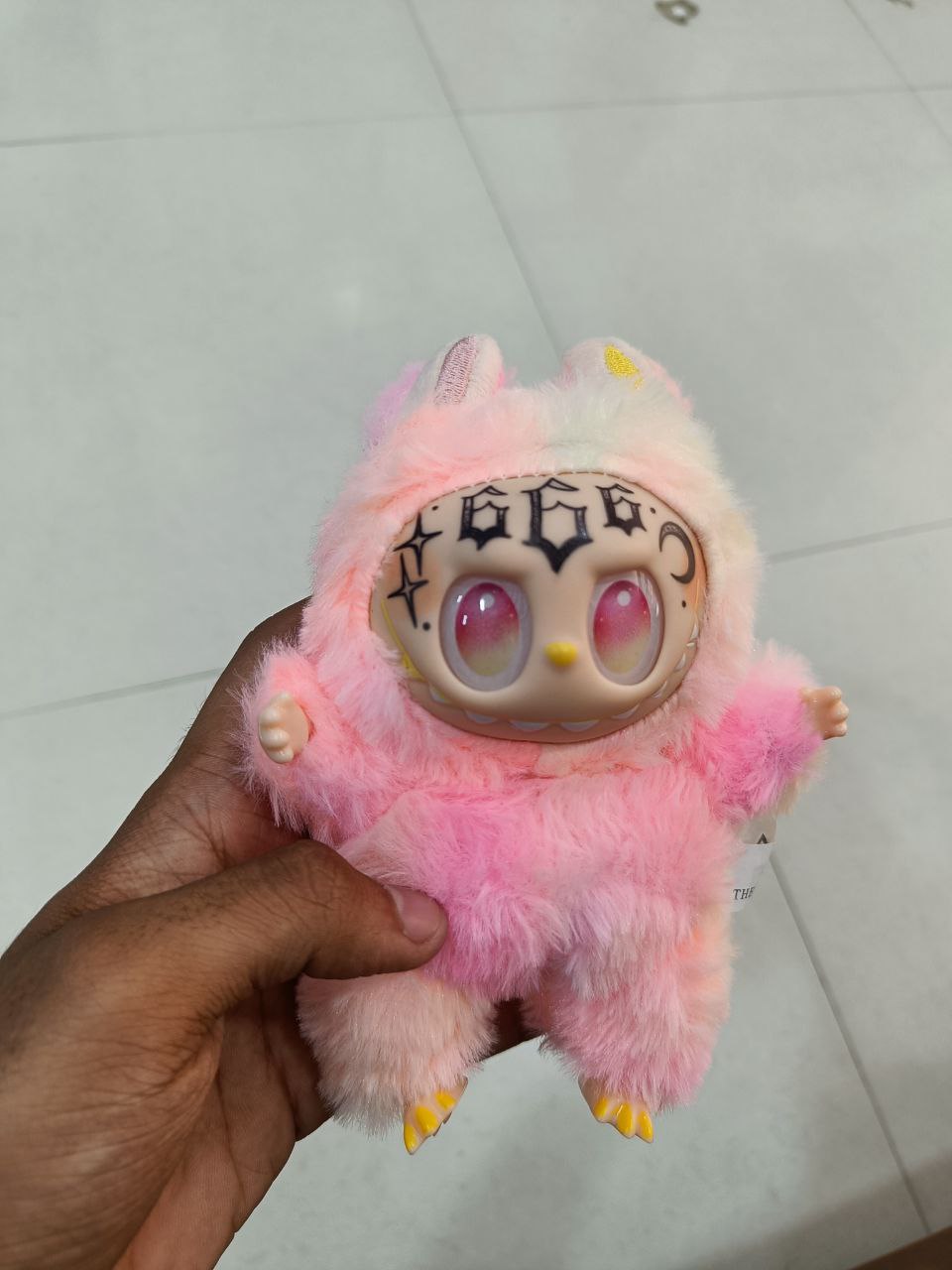 Custom Labubu Figure with Tattoo Details, Collectible Designer Kawaii Fantasy Toy (Authentic PopMart)