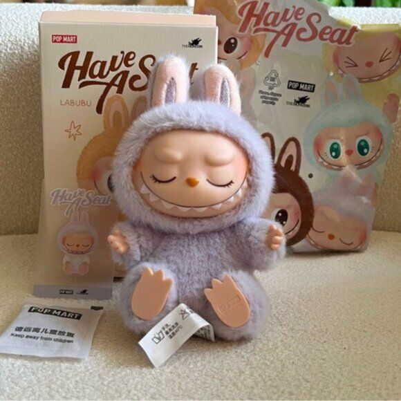 Labubu The Monsters Have a Seat Vinyl Plush Doll | Limited Edition Designer Toy, Rainbow Eye, Cute Creepy Plush Doll, Handmade Collector Item